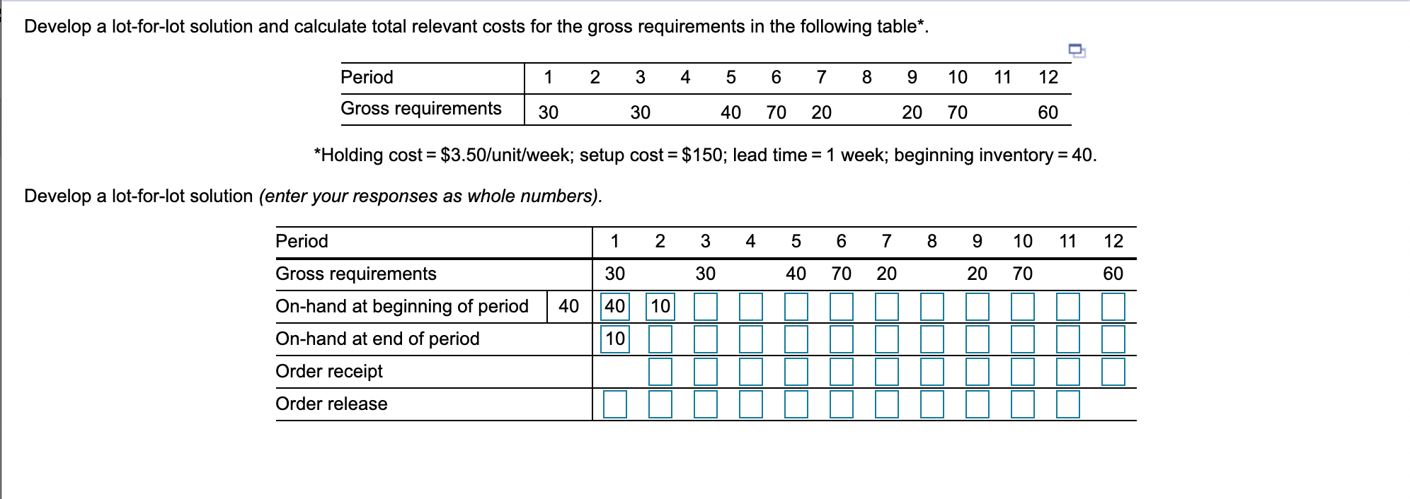 Solved Develop a lotforlot solution and calculate total