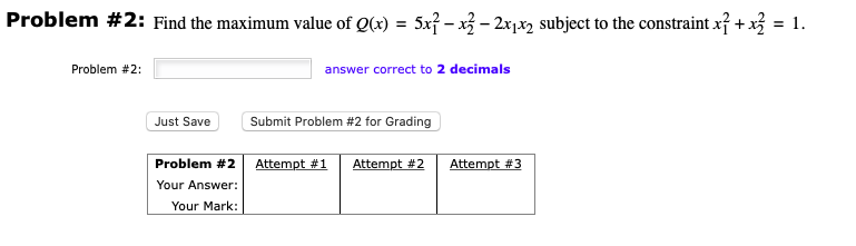 Solved Problem \#2: Find the maximum value of | Chegg.com