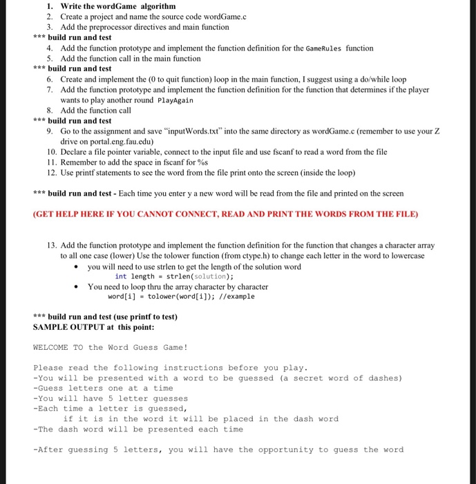 Solved I need help creating this program in C language (not | Chegg.com