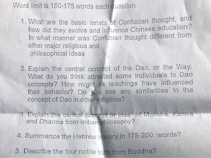 Word limit is 150-175 words each question are the | Chegg.com