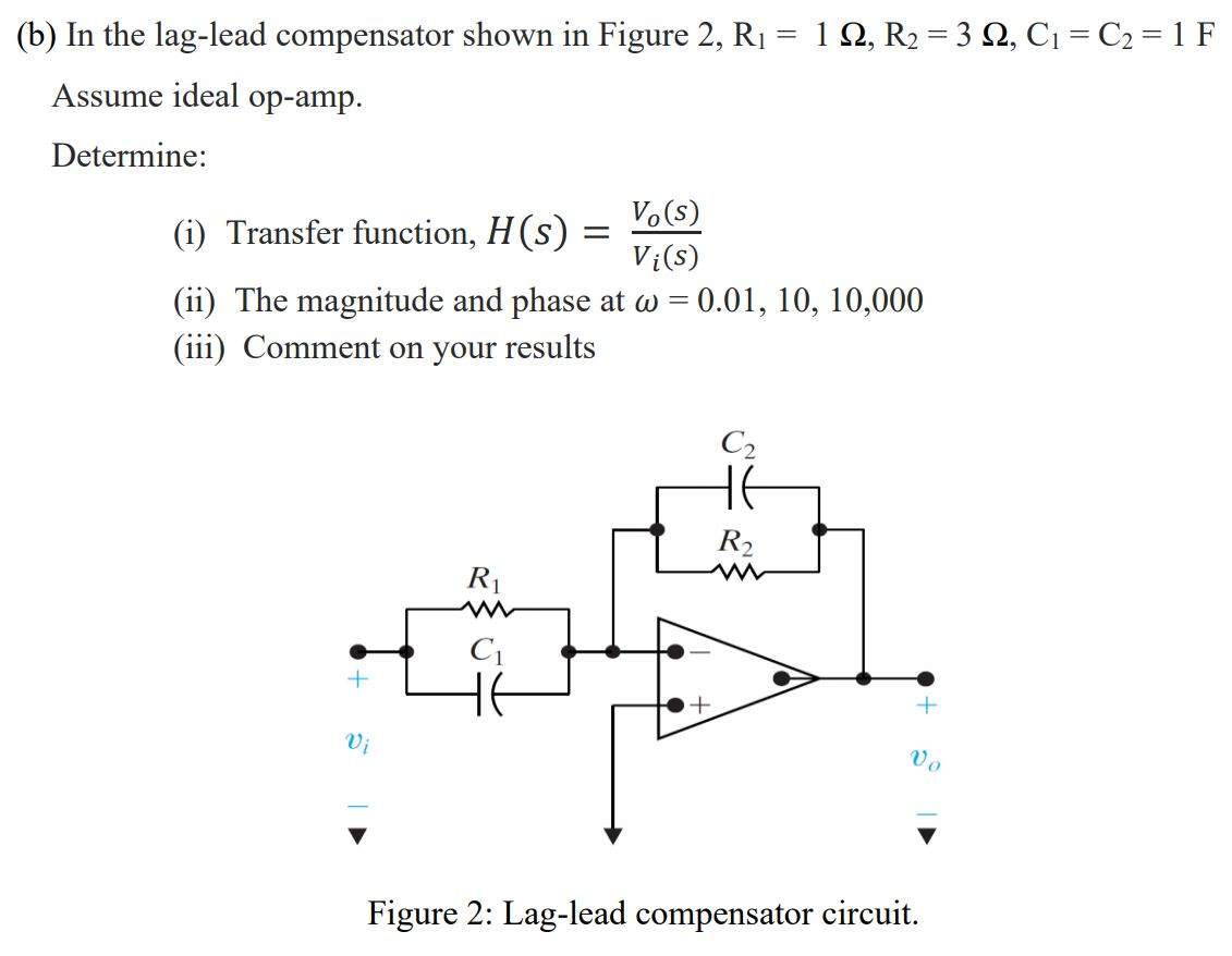 Lead Compensator Circuit Diagram