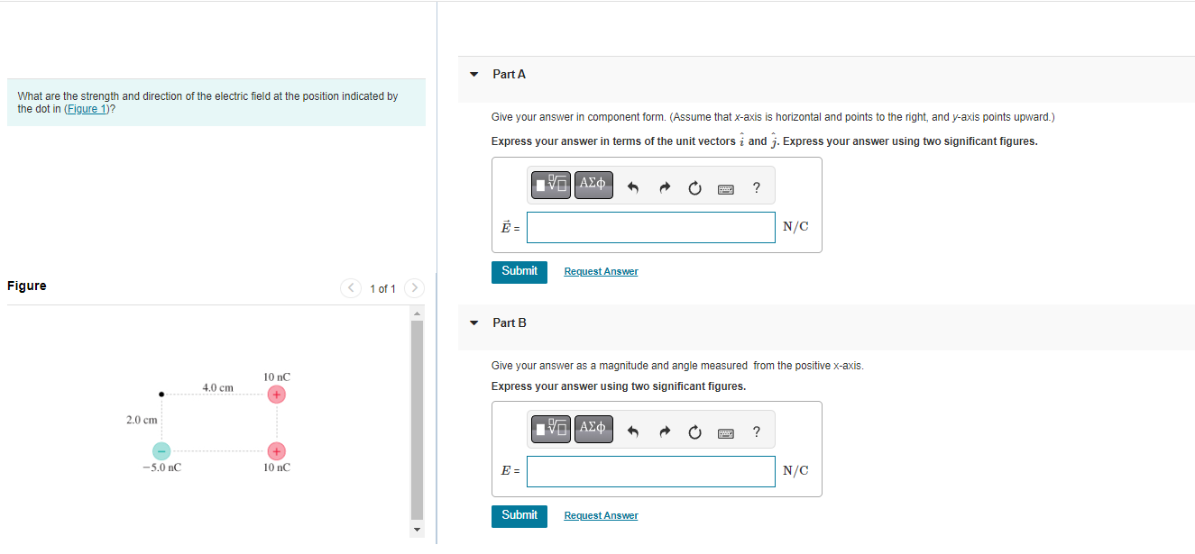 Solved What are the strength and direction of the electric Chegg com