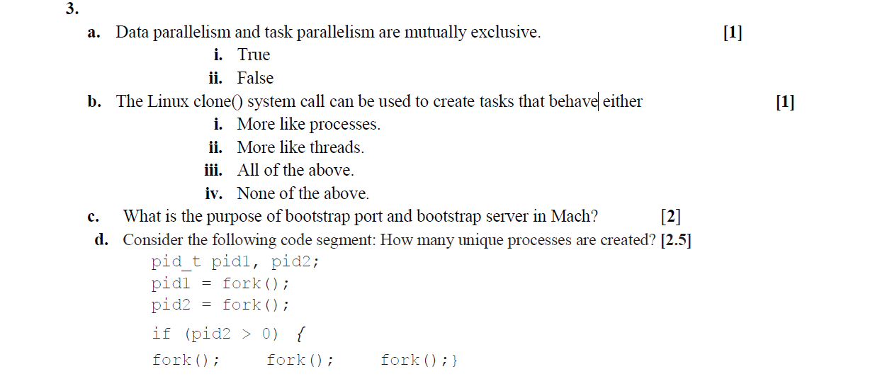 Solved 3. a. Data parallelism and task parallelism are | Chegg.com