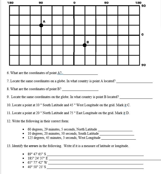 Solved Part 3: Locating Latitude and Longitude - Answer the | Chegg.com