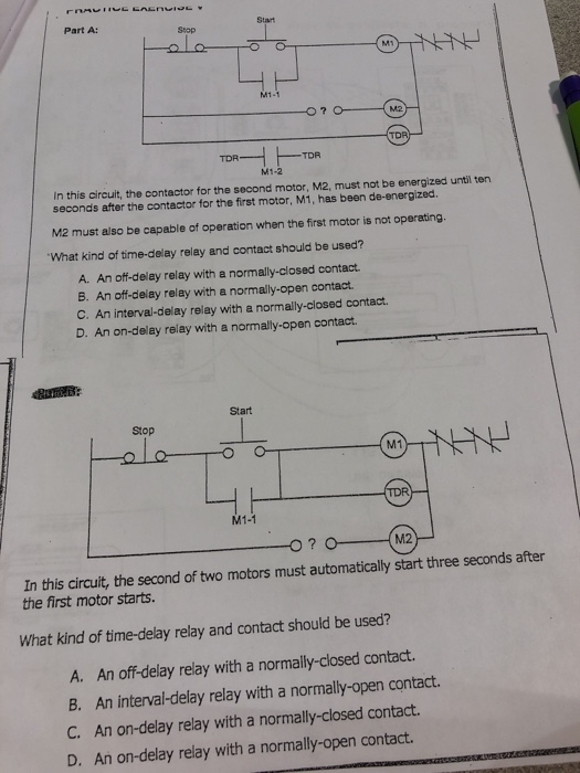Solved Timedon/timedoff relay Test 6 1. Show a schematic
