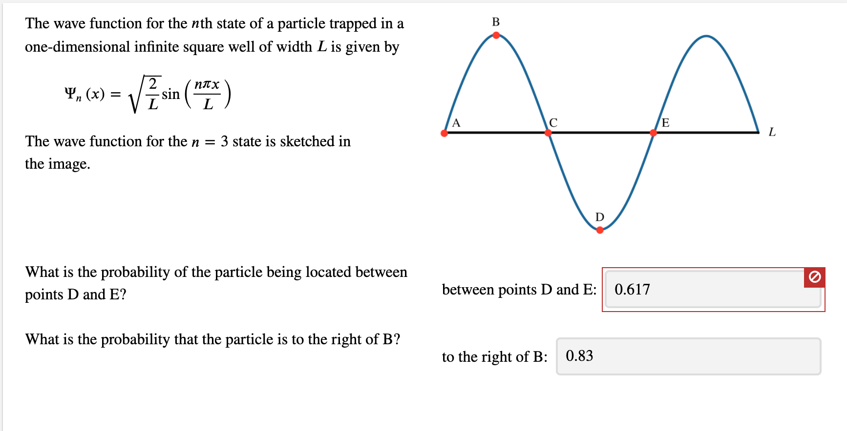 Solved B The Wave Function For The Nth State Of A Particle | Chegg.com