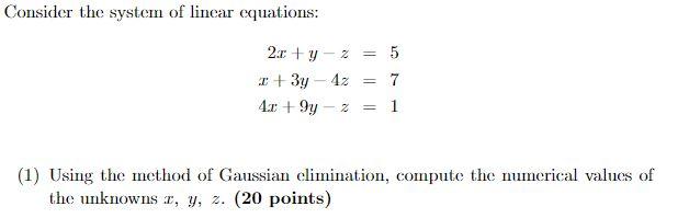 Solved Consider the system of linear equations: | Chegg.com