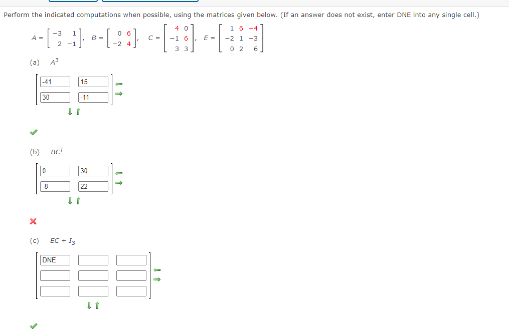 Solved Perform the indicated computations when possible, | Chegg.com