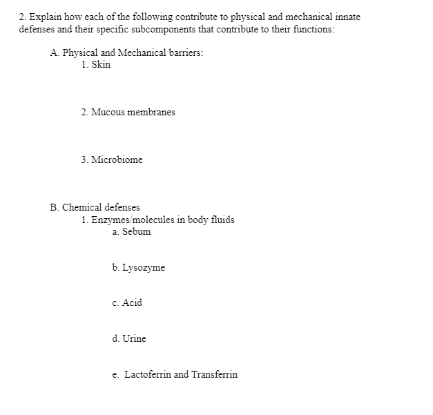 Solved 1. What does "innate" immunity mean? What does