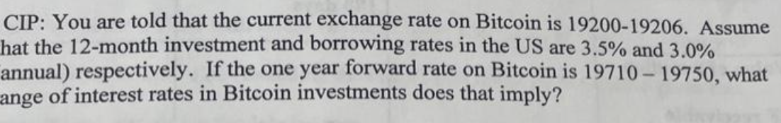 CIP: You are told that the current exchange rate on | Chegg.com