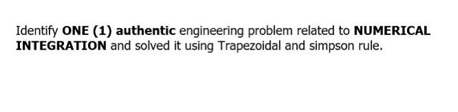 Solved Identify ONE (1) authentic engineering problem | Chegg.com