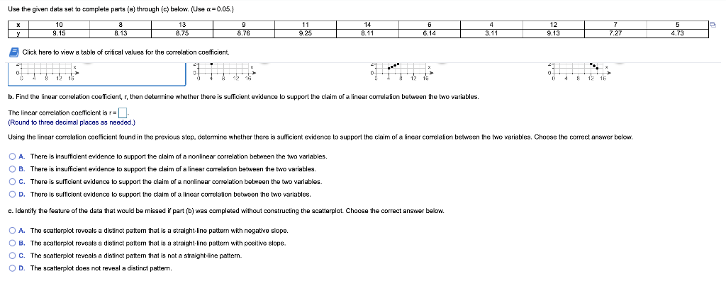 Solved Use the given data set to complete parts (a) through | Chegg.com