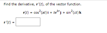 Solved Find the derivative, r′(t), of the vector function. | Chegg.com