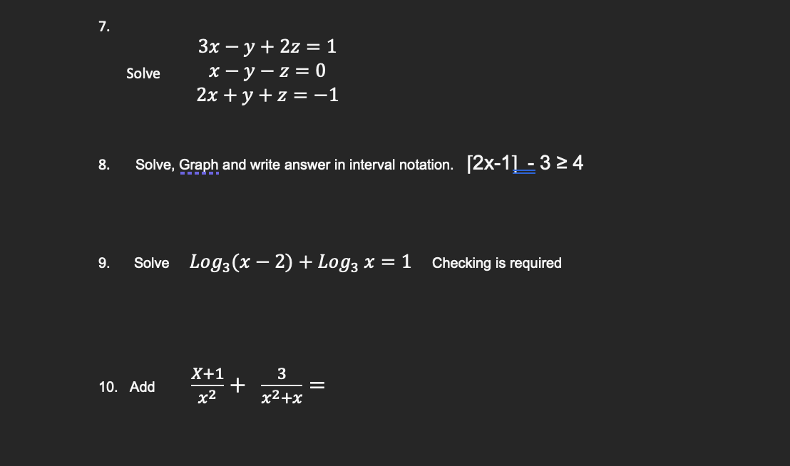 solved-3x-y-2z-1-solve-x-y-z-0-2x-y-z-1-8-solve-graph-and-chegg