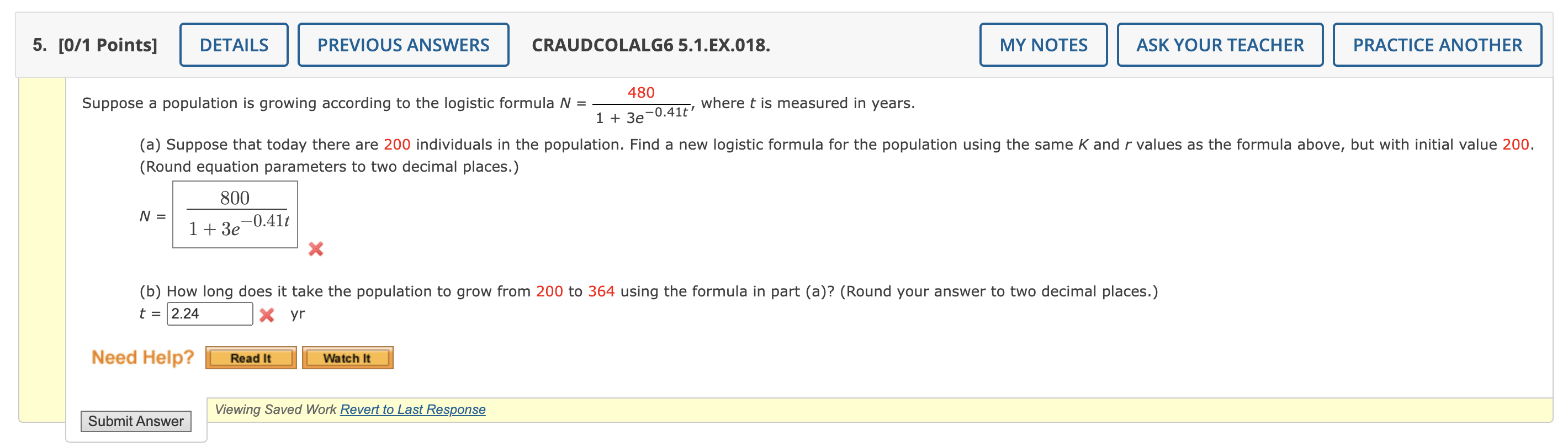 Solved Suppose a population is growing according to the | Chegg.com