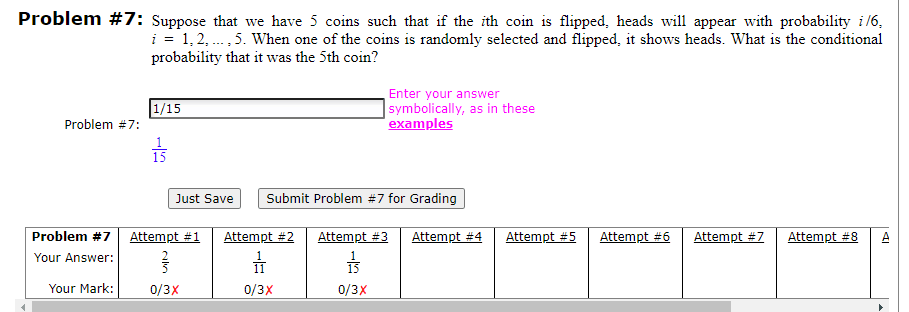 Solved Problem #7: Suppose That We Have 5 Coins Such That If | Chegg.com