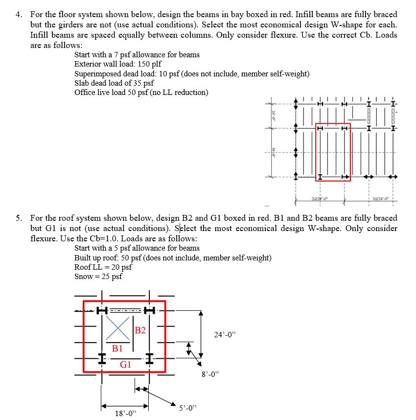 For the floor system shown below, design the beams in | Chegg.com