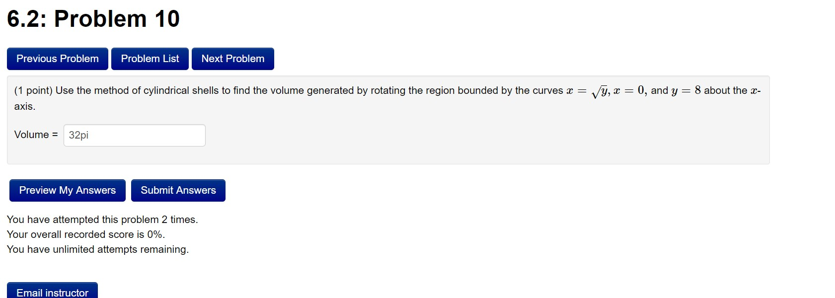 Solved 6.2: Problem 10 Previous Problem Problem List Next | Chegg.com
