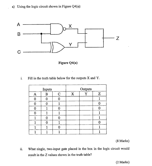 Solved a) Using the logic circuit shown in Figure Q4(a): A | Chegg.com