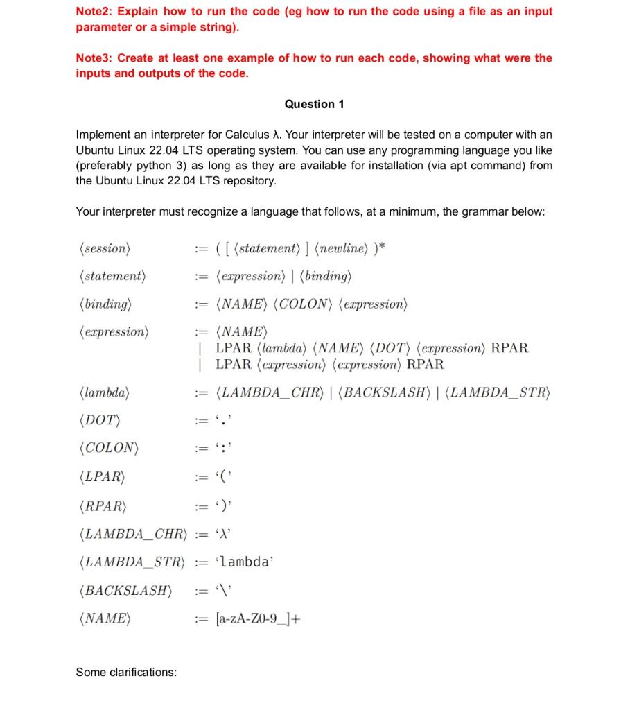 Solved Note2: Explain how to run the code (eg how to run the | Chegg.com