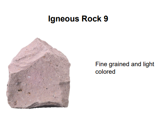 Igneous Rock 9
Fine grained and light
colored