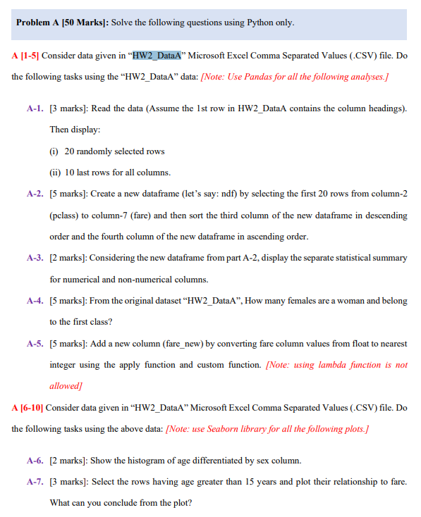 Solved Important Note Using Python only Important Note Chegg