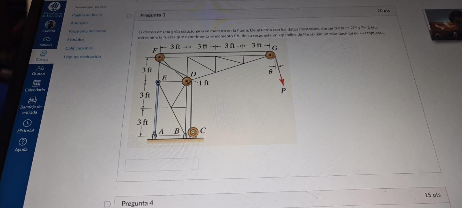 Solved The design of a stationary crane is shown in the | Chegg.com