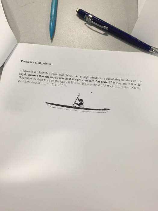 Solved Problem 4 (100 points): A kayak is a relatively | Chegg.com