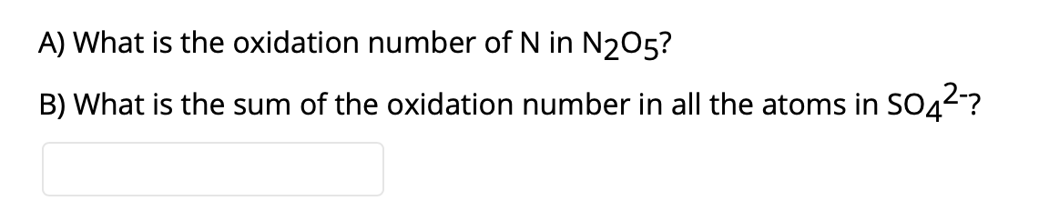 calculate the oxidation number of n in n2o5