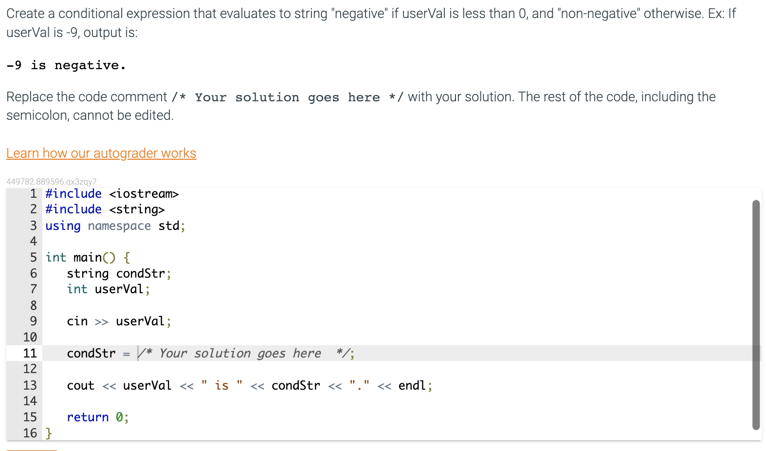 Solved Create a conditional expression that evaluates to | Chegg.com