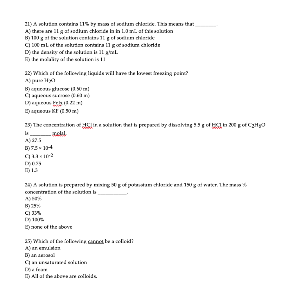 Solved 21) A solution contains 11% by mass of sodium | Chegg.com