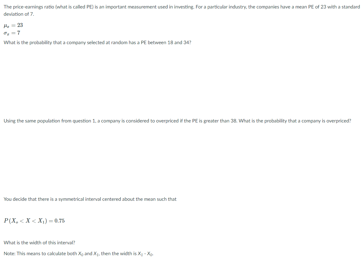 Solved The Price-earnings Ratio (what Is Called PE) Is An | Chegg.com