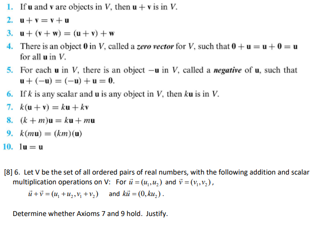 Solved 1 If U And V Are Objects In V Then U Vis In V Chegg Com