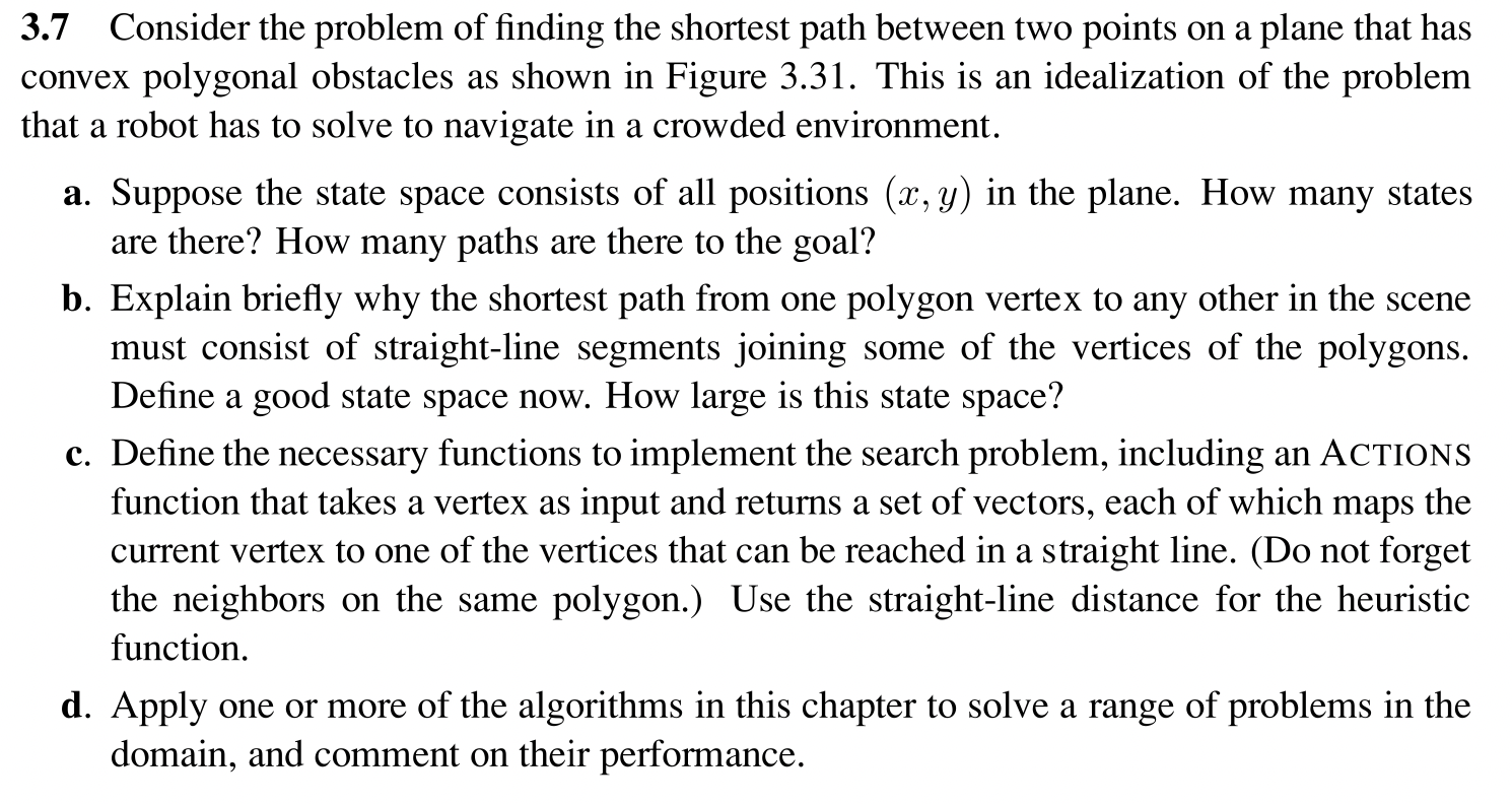 Solved a 3.7 Consider the problem of finding the shortest | Chegg.com