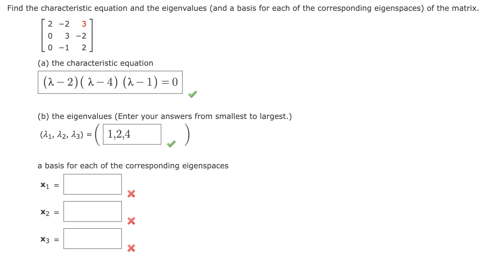 Solved Find the characteristic equation and the eigenvalues | Chegg.com