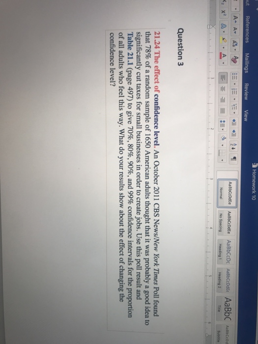 Solved Homework 10 ut Ref s Mailings Review View Heading 2 | Chegg.com
