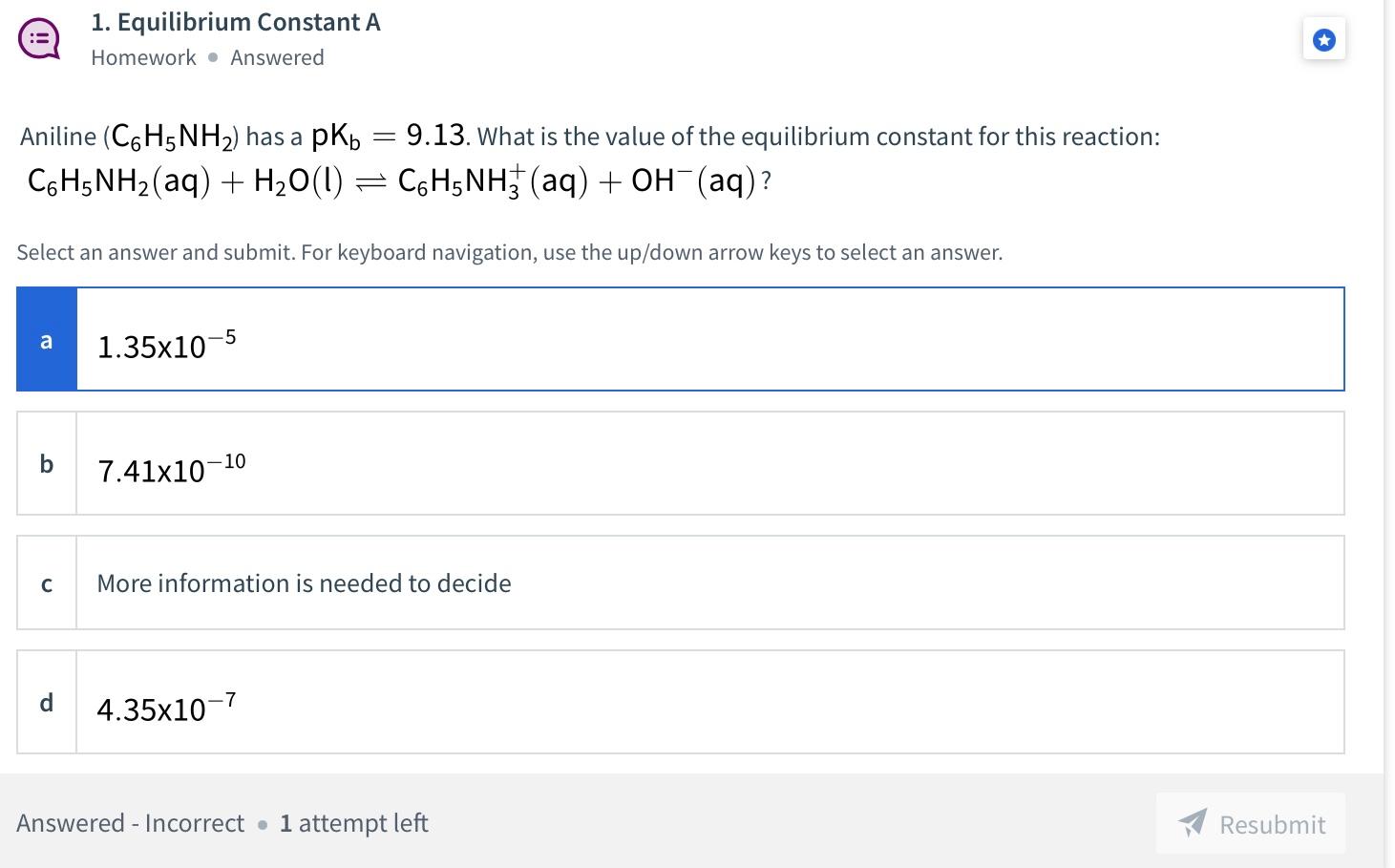 equilibrium constant homework