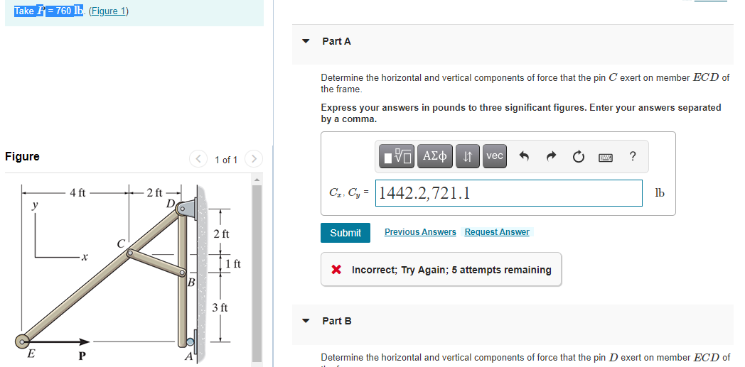 Determine the horizontal and vertical components of f vrogue co