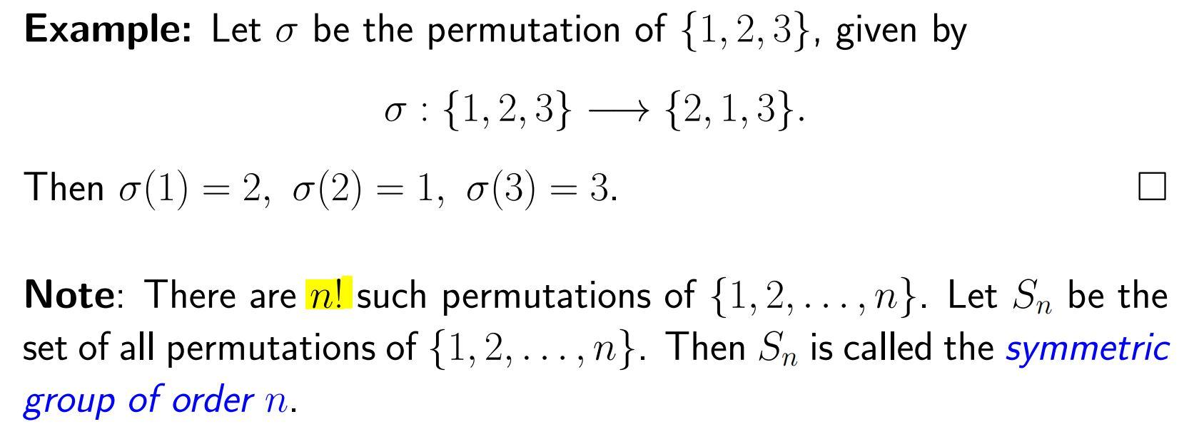 Solved Example: Let o be the permutation of {1,2,3), given | Chegg.com