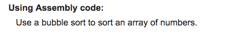 Using Assembly code: Use a bubble sort to sort an | Chegg.com