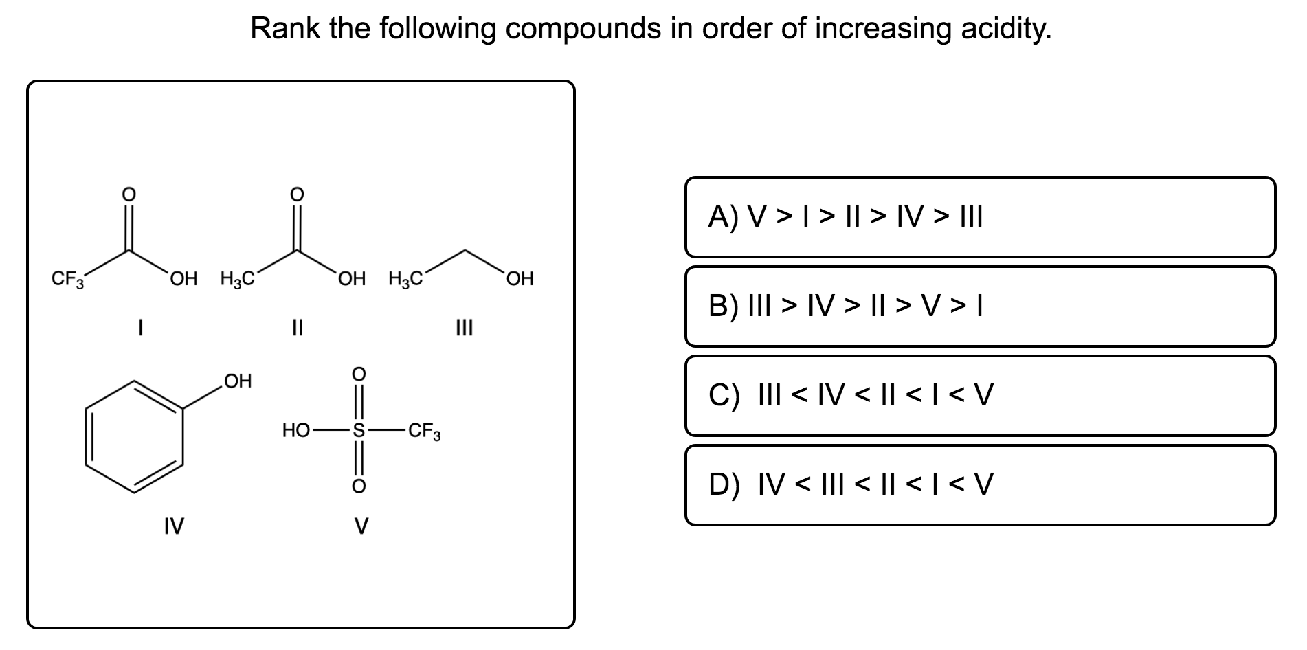 Solved Rank the following compounds in order of increasing | Chegg.com