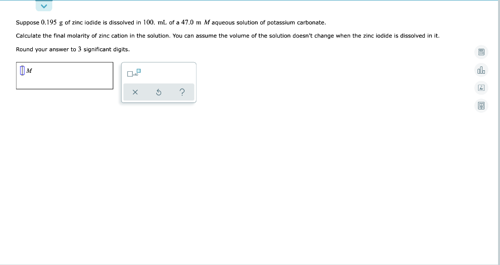 Solved Suppose 0.195 g of zinc iodide is dissolved in 100.