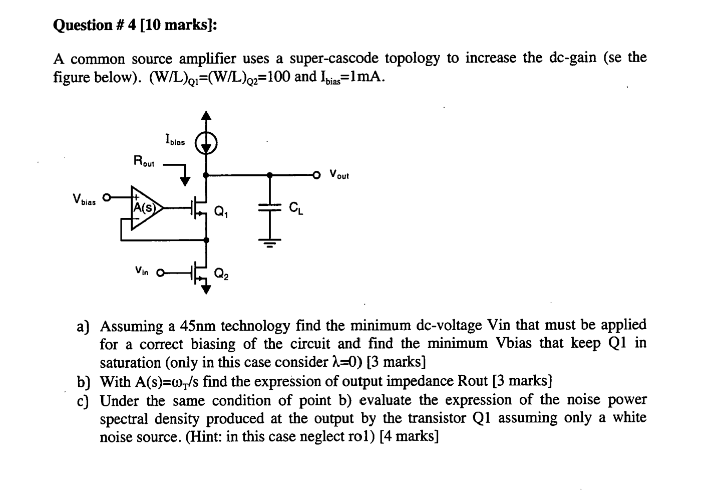 A common source amplifier uses a supercascode