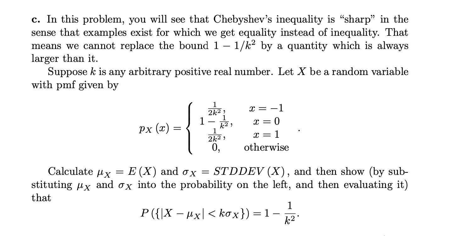 Solved C In This Problem You Will See That Chebyshev S Chegg Com