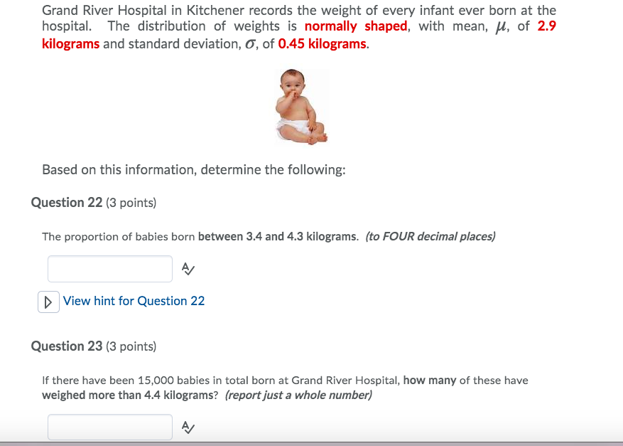 Solved Grand River Hospital In Kitchener Records The Weig