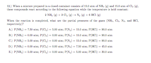Solved 12.) When a mixture prepared in a closed container | Chegg.com