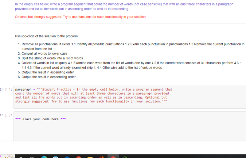 Solved In the empty cell below, write a program segment that | Chegg.com