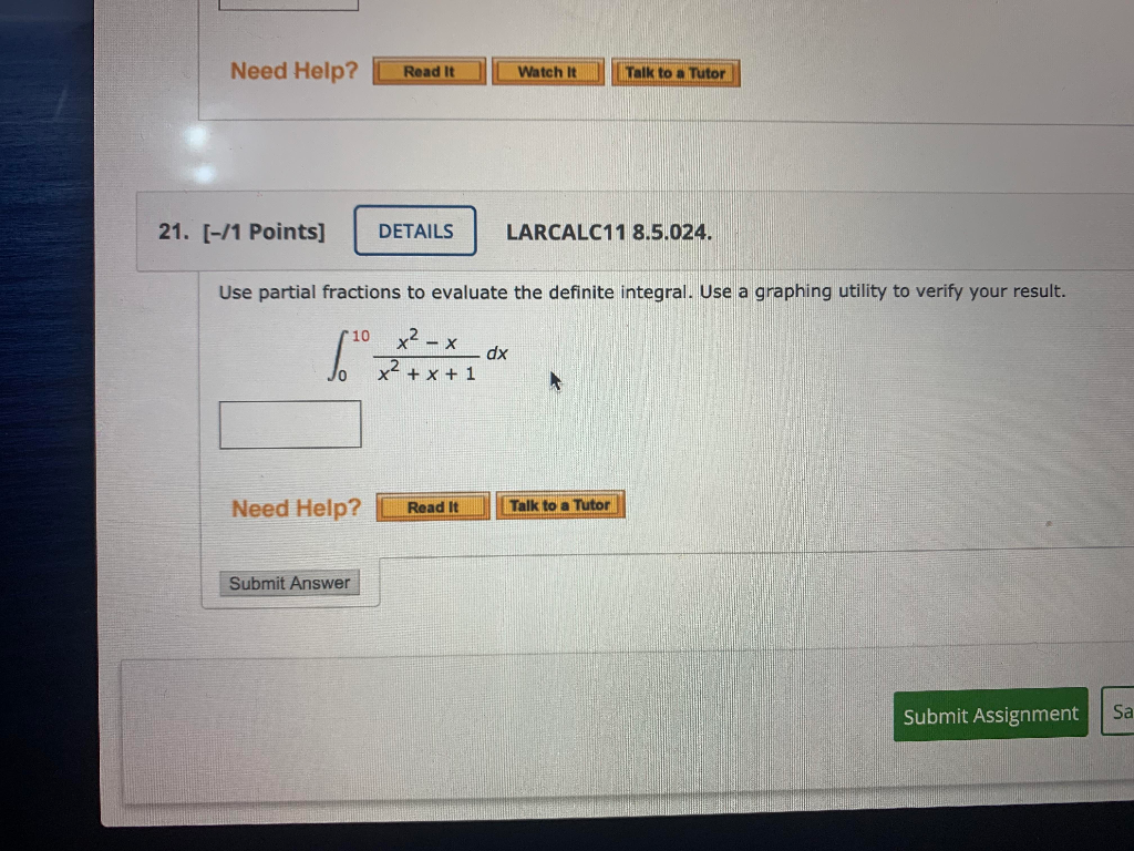 Solved Need Help? Read It Watch it Talk to a Tutor 21. [-/1 | Chegg.com