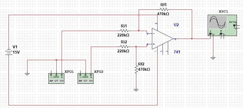 Solved Differential amplifier: apply this circuit on a real | Chegg.com