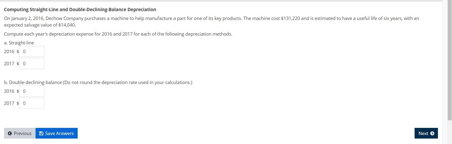 Solved Computing Straight-Line And Double-Declining-Balance | Chegg.com